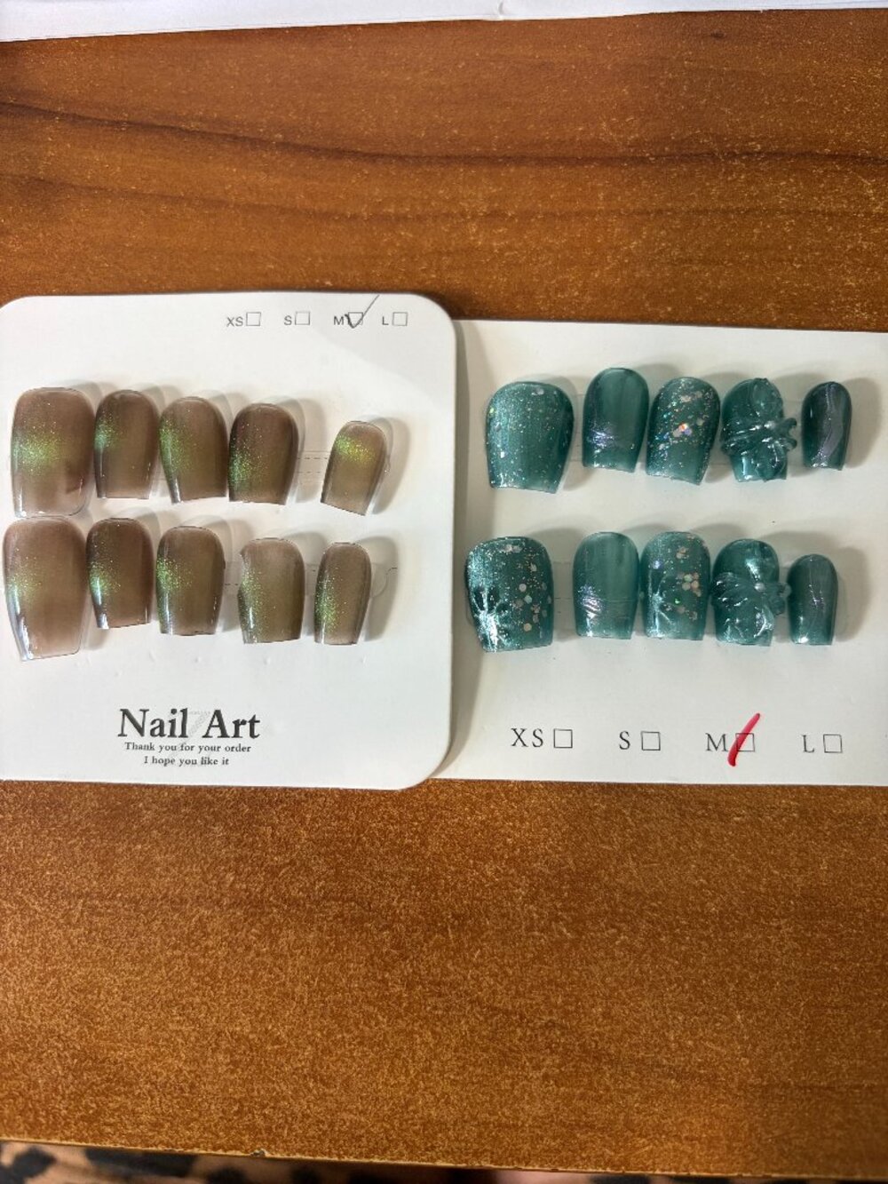 NAILS PRESS ON - SIZE MEDIUM - 2 PAIR